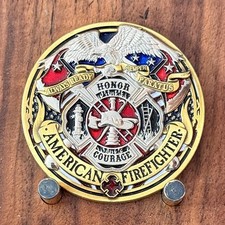 American Firefighter First In Last Out Honor Courage Challenge Coin  M#17 picture