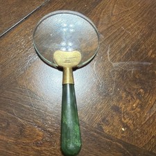 Gumps San Francisco Nephrite handled Magnifying Glass Natural Jade Vintage picture