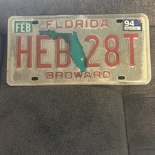 USED VINTAGE 1993 FLORIDA LICENSE PLATE  -  picture