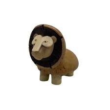 Vintage Enesco Home Grown Mushroom Lion Figurine Handcrafted Wooden Resin 1997 picture
