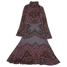 Etro Women Dress Paisley Pattern Made In Italy 40 Stretch Long Sleeve Limited Ed picture