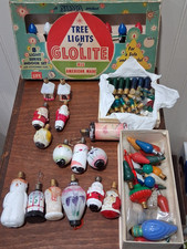 Huge Vintage Japan Christmas Bulb Lot And Lights Figural READ picture