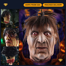 Scary Hanging Severed Head Decoration - Bloody Zombie Horror Prop for Halloween picture