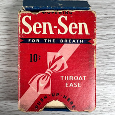 Vtg Sen-Sen Confection Throat Ease For the Breath Sliding Box Old Advertising picture