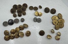 Brass Shank Buttons Relief Gold Tone Mixed Designs Assorted Lot Sewing Craft picture