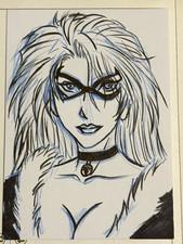 Nate  Rosado Hand Drawn Original Marvel Black Cat Sketch Card 1/1 Signed 2026 picture