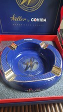 Weller By Cohiba Exclusive Cigar Ceramic Ashtray, BLUE W GOLD w Gift Box Beauty  picture