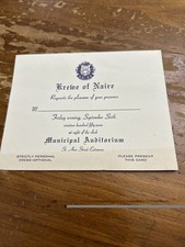 1957 Krewe of Naire Ball Invitation Mardi Gras Municipal Auditorium New Orleans picture