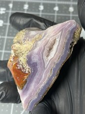Rare Royal Aztec Lace Agate Mexico Old Stock Face Polished AAA Quality Purple picture