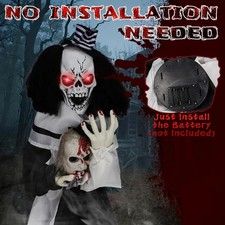 1.8FT Scary Halloween Clown Decoration – Light & Sound Haunted House Prop for In picture