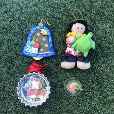 Vintage Christmas Ornaments Lot Santa Bell picture