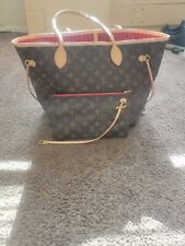 Authentic Louis Vuitton Neverfull MM Monogram with Red Interior, Pouch picture