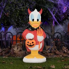 Disney 2-ft Halloween Lighted Evil Donald Duck Blow Mold Decoration-NWOB picture