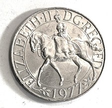 1977 SILVER JUBILEE CROWN. ELIZABETH II. GREAT BRITAIN CROWN COIN picture