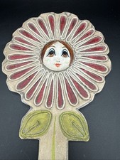Vintage Gemma Taccogna Style Hand Mirror Flower Power Mexico Folk Art picture