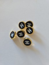 STAMPED Chanel lot of 6 Designer Gold Button Metal 10mm Heavy picture