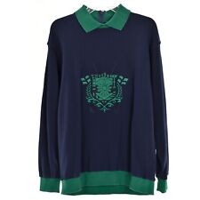 ESCADA Sport/ Navy Blue Green Pullover / Women's Collared Shirt M Medium Cotton picture