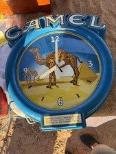 Vintage Camel Cigarettes Advertising Wall Clock Blue 3D Sign – Tested & Working picture