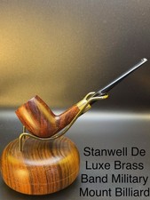 Vintage Stanwell De Luxe Brass Band Military Mount Billiard Tobacco Pipe picture