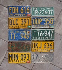 1940s to 1980s OREGON License Plate Plates LOT OF 10 picture