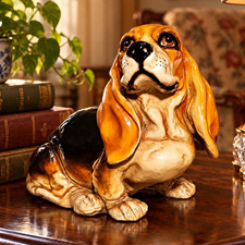 Marwal Vintage 1960s Large Basset Hound Dog Statue Chalkware Plaster picture