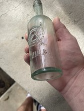 Antique Soda Pop Water Bottle, Philadelphia Pa Vintage VTG Worn Clear Glass Age picture
