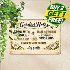 Honey Bee Hive Rules Apiary Garden Slogan Vintage Metal Tin Sign picture