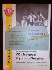 Dynamo Dresden v Liverpool FC 1972/73 EC III Ticket + Programme REPRINT/REPRINT picture