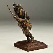JOSEPH GLANZ Antique Original Bronze Soldier Figurine Match Cigar Holder Statue picture