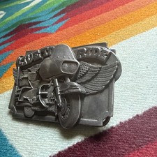 Authentic Siskiyou - Bergamot, Live to Ride, Belt Buckle, Made in USA 1983 picture