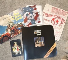 Lot of Vintage 1970s Walt Disney World Merch - Drawing Set, Postcards, Books picture