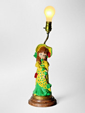 Vintage 1970s Atlantic Mold A733 Ceramic Bonnet Girl Table Lamp Kitsch picture