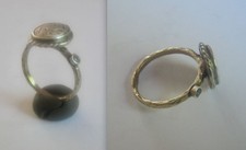 Authentic Antique 16/-17th Century Silver Signet Ring Gold Gilt Fine Artifact picture