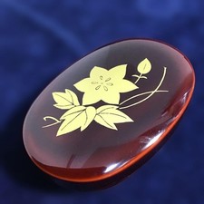 Wajima Lacquer Kikyo Oval Accessory Case Makie Style Used picture