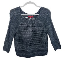 Narciso Rodriguez For Design Nation Black Gunmetal Metallic Sweater Edgy Rock XL picture