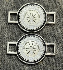 IBEW Boot Charms Lace Tag Shoe Lace Charms BLACK SILVER Trim picture