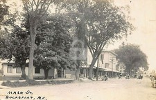 Bucksport ME Maine Street Storefronts Horse & Wagons Real Photo Postcard Copy picture