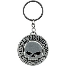 Harley-Davidson Willie G Domed Skull Brusched Metal Finish Key Chain 2