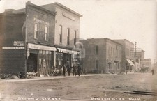 Street View Second St., Pinconning MI Michigan 1910 RPPC Photo Postcard COPY picture
