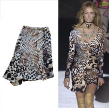 Roberto Cavalli F/W 2003 Checkerboard Runway Optical illusion Silk Y2k 2000s picture