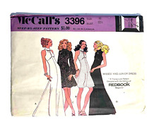 McCalls 3396 High Waisted Roll Collar Cocktail Gown Dress Sz 10 Bust 32.5 UNCUT picture