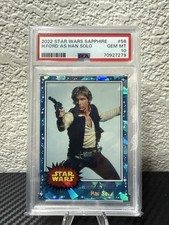 2022 Topps Chrome Sapphire Star Wars Harrison Ford as Han Solo PSA 10 Gem Mint picture