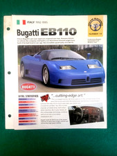 1992-1995 Bugatti EB100 Dealer Color Brochure Specifications Dream Machines #14 picture