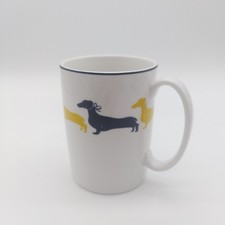 Dachshund Dog Mug Kate Spade New York Wickford  by Lenox 12oz Navy & Yellow picture