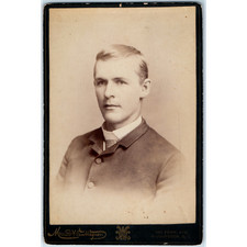c1880s Washington, DC Cabinet Card Photo Handsome Man Merritt Van Wagner Studio picture
