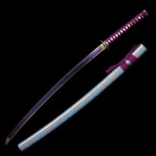 Handmade Purple Blade Samurai Katana Sword Full Tang Real Sharp 1095 Steel picture