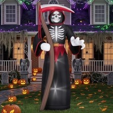 8FT Halloween Inflatables Outdoor, Giant Grim Reaper Blow Up Yard Decor picture