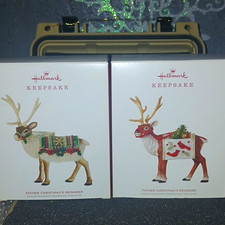 Hallmark Keepsake Limited Edition Reindeer Hanging Ornament Lot of 2 Christmas picture