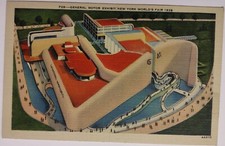 Vintage New York Worlds Fair 1939 Linen Postcard General Motors Exhibit picture