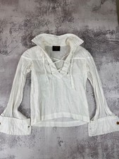 SS 2001 Women's Vivienne Westwood Anglomania Lace-up Linen Blouse rare archive picture